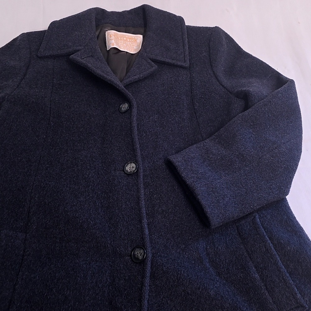 Pendleton Wool Coat Womens L Grey Long Vintage 100% Virgin Wool Made in USA